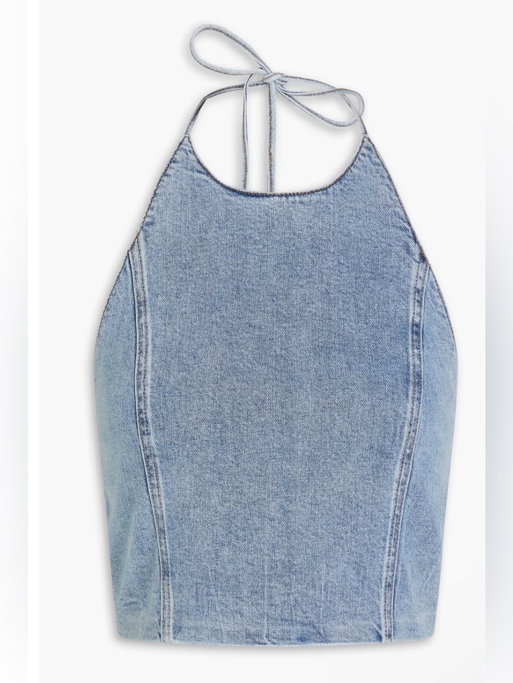 Alice + Olivia Denim Halter Crop Top NWT size 2